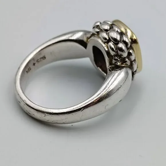 Lorenzo Sterling Silver 925 18K Gold Accent Amethyst Cocktail Ring Sz 7